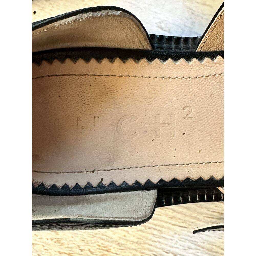 Inch 2 closed toe sandal Shoes 41 Black Leather Mary Janes 11 No Ankle Straps - Picture 12 of 14